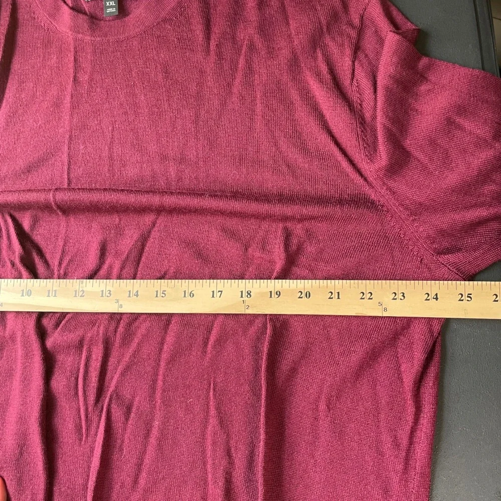 Banana Republic Sweater Men XXL Burgundy 100% Merino Wool Lightweight Classic